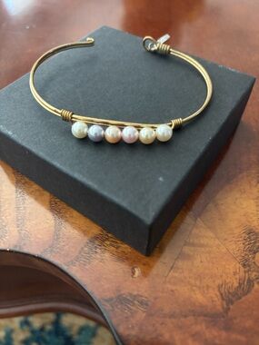Luca + Danni Gold Multi-Color Pearl Bead Cuff Bracelet